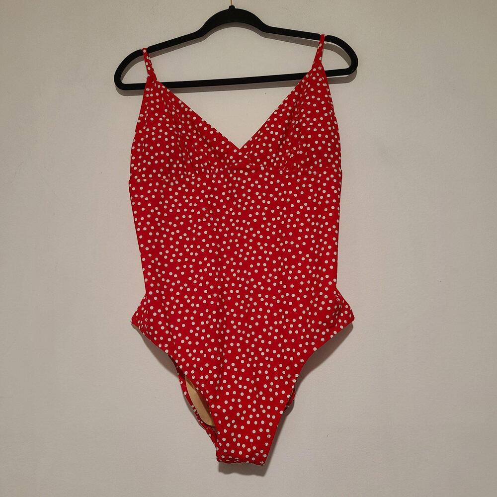 Old Navy Red and White Polka Dot One-Piece Swimsuit XL